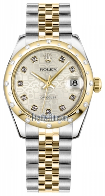 Rolex Datejust 31mm Stainless Steel and Yellow Gold 178343 Jubilee Silver Diamond Jubilee